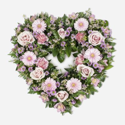 Heart SYM-325 - Open Heart in Pink Shades. 31cm / 12” Oasis Open Heart Frame.