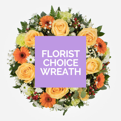 Florists Choice Open Wreath - The wreath will be arranged by a professional florist using the loveliest collection of flowers and foliage of the day .Colours and requested flowers cannot be guaranteed.. 

*Fine Print: Every product is hand made and delivered by the local florist. Pictures shown are recent examples of an actual arrangement that was designed by talented florists! Please note that each individual florist cannot guarantee what the flower varieties or colours will be (unless specified on the product description), they will guarantee that your specific arrangement will be fresh and beautiful.